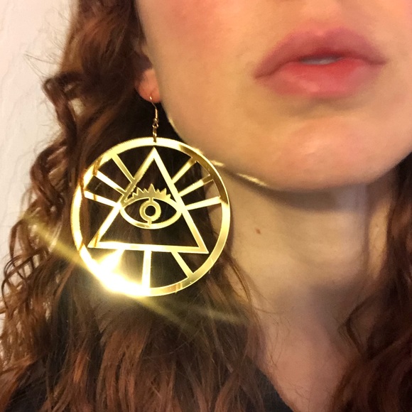 Evil eye earrings jewelry festival rave fringe edc - Picture 6 of 8